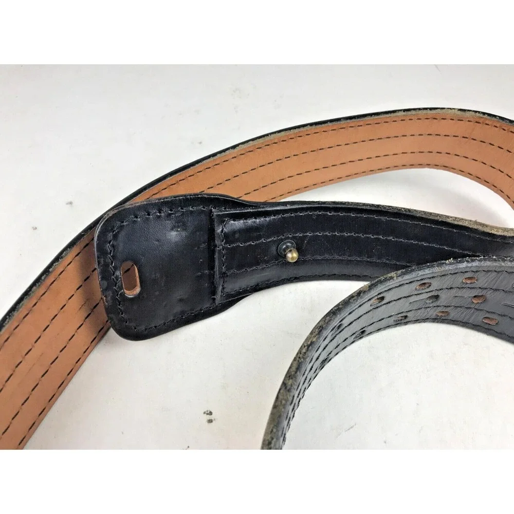 Dutyman 4011U Duty Belt Black Full‎ Grain Leather 4-Row Stitch 52.5